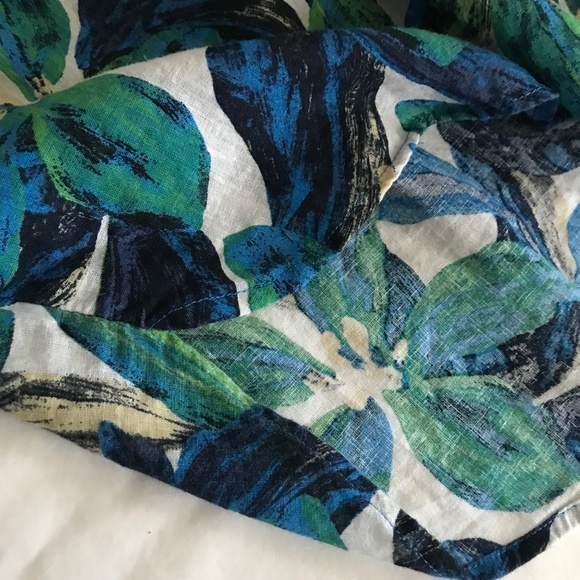 TIME and TRU Linen Button Down Tropical Floral Shirt Women’s Size XL Size 2X - Picture 9 of 15